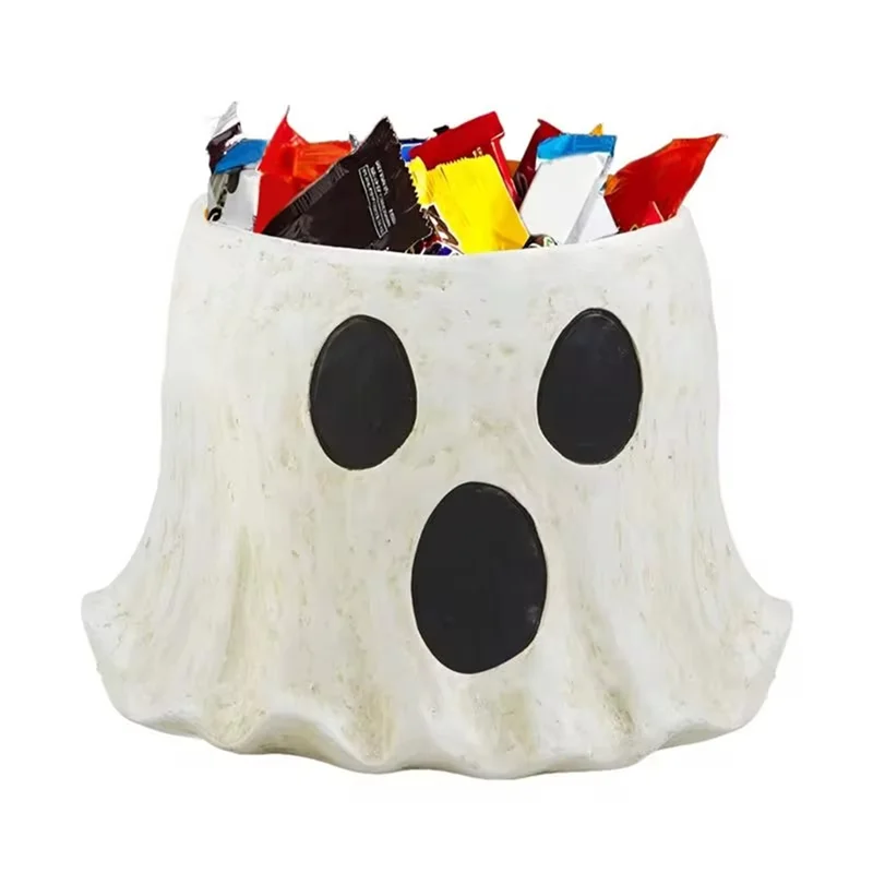 

Halloween Car Home Interiored Decor Ornaments Adorable Ghost Mud Pies Paper Mache Storage Bucket Treat Buckets For Candy-ABGL