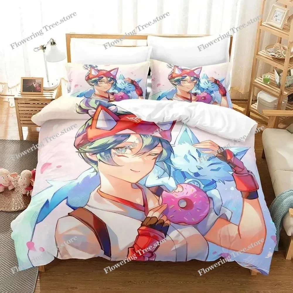 Game Overwatch Kiriko Heads Bedding Set Boys Girls Twin Queen Size Duvet Cover Pillowcase Bed Kids Adult Home Textileextile02996