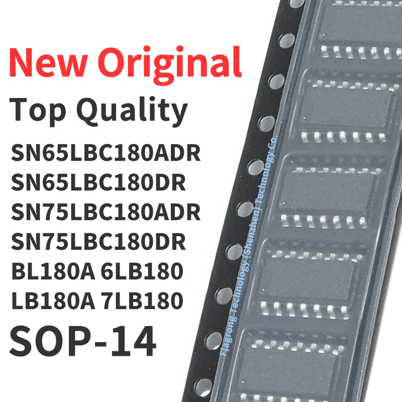 10 Pieces SN65LBC180ADR SN65LBC180DR SN75LBC180ADR SN75LBC180DR Silkscreen BL180A 6LB180 LB180A 7LB180 SOP-14 New Original