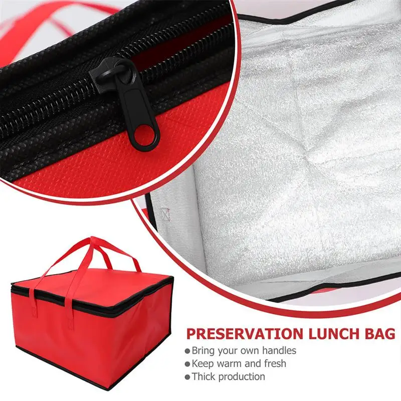 8inch Large Capacity Food Delivery Bag Takeout Insulated Bag Foldable Thermal Cooler Bag Fresh Keeping Backpack