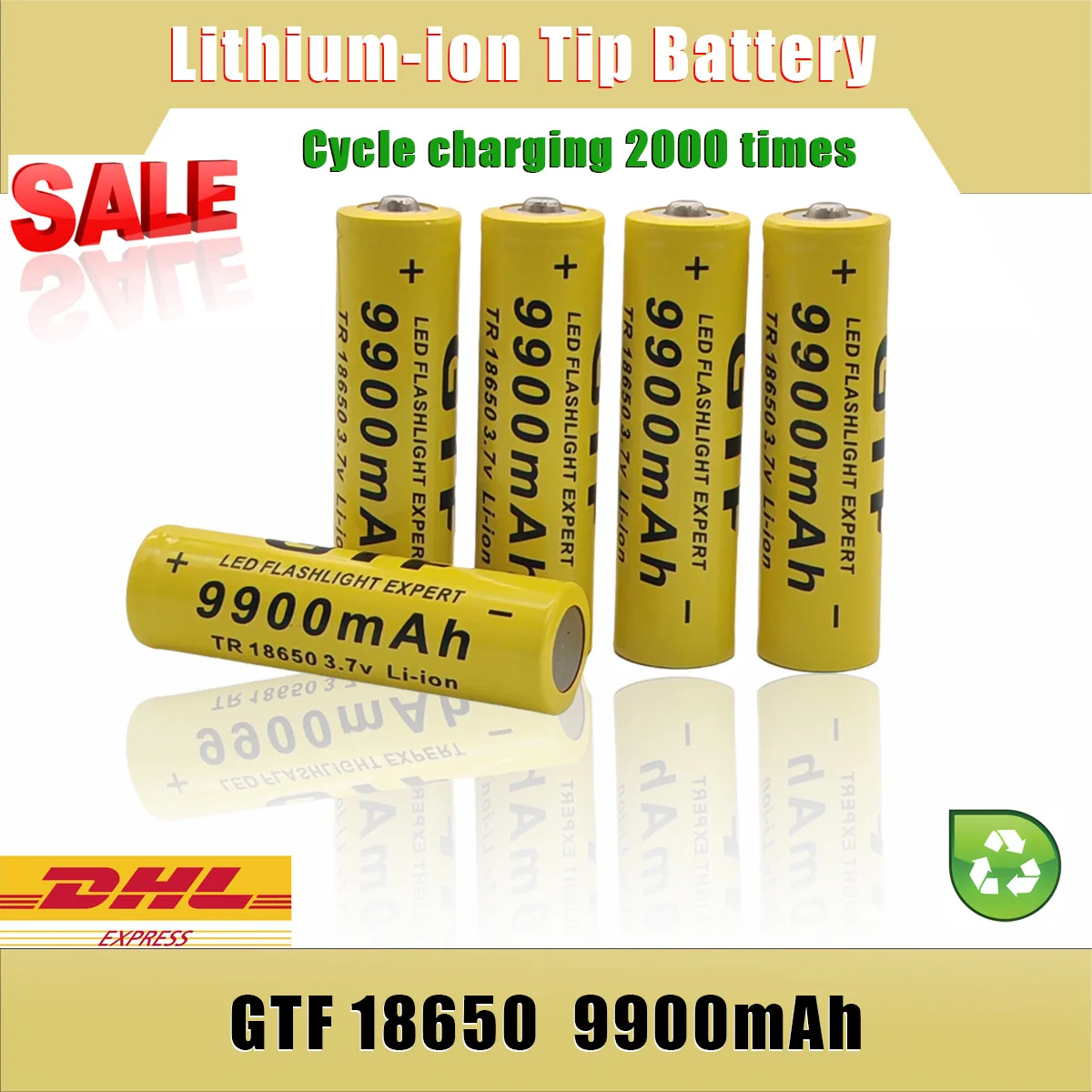 New Tip 18650 Battery High Quality 9900mAh 3.7V 18650 Lithium Ion Battery Rechargeable Battery for Flashlight Quality Assurance
