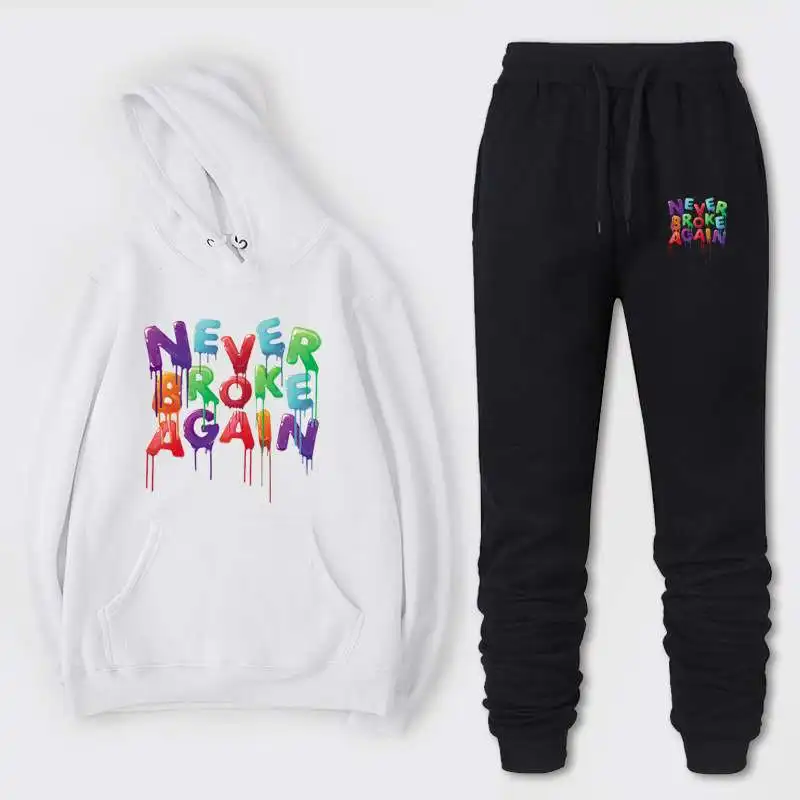 

Модный комплект худи и брюк для рэперов Never Broke Again YoungBoy: теплый, повседневный, спортивный, с удлиненными рукавами