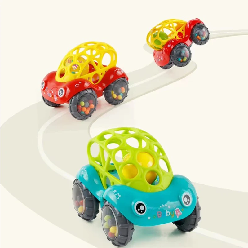 Juguete para gatear para bebé, rollo de camión Push and Go, sonajero para coche, mordedor, juegos educativos para el desarrollo de bebés, coche de juguete para bebé de 6 a 12 meses