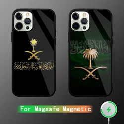 Kingdom Of Saudi Arabia Flag Phone Case For iPhone 15,14,13,12,11,Plus,Pro,Max Mini Magsafe Magnetic Wireless Charging