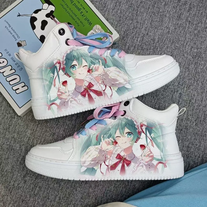 Two-dimensional Yuan Hatsune Miku Board Shoes New 2025 Casual Versatile High-top Platform Sneakers Casual Series Holiday Gifts