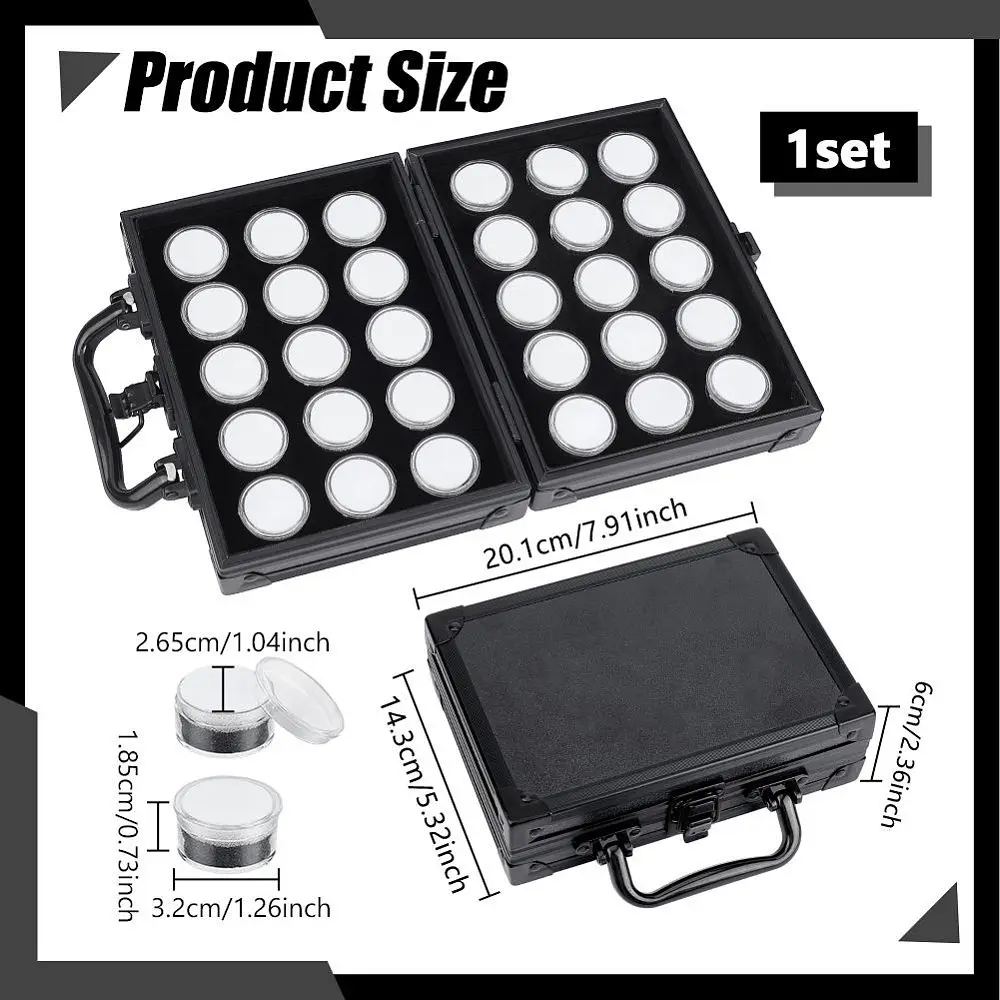 30pcs Display Box Displays Case Collection Box Jewelry Storage Container 1.2 inch White Gem Jars with Foam for Collectibles