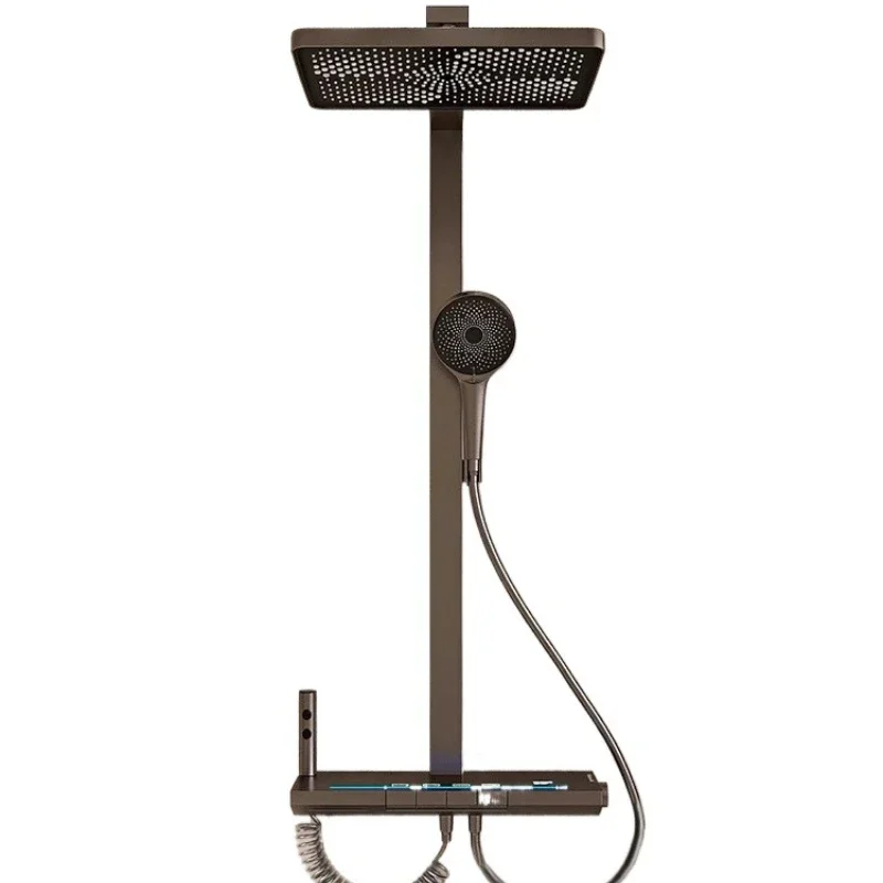 

All-copper shower shower set Household toilet Bathroom Air pressurized constant temperature surface with top spray shower