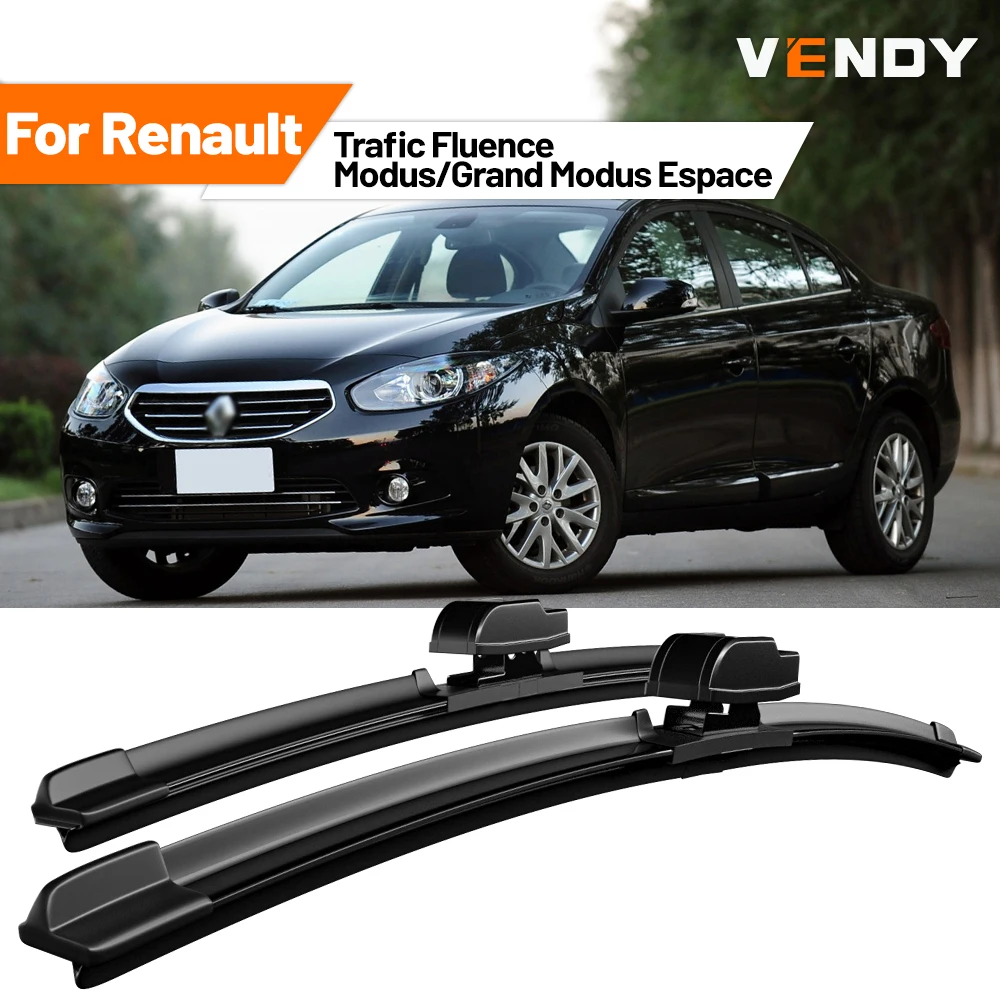 

For Renault Trafic Fluence Modus/Grand Modus Espace 2pcs Front Windshield Windscreen Wiper Rubber Brushes Blades Car Accessories