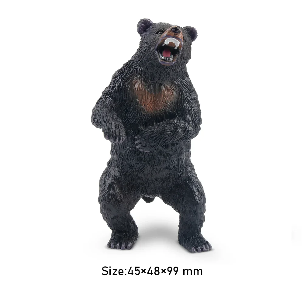 Toymany シミュレーション立ち黒/ヒグマ野生動物動物モデルおもちゃミニフィギュア人形アクション置物おもちゃ子供のギフト