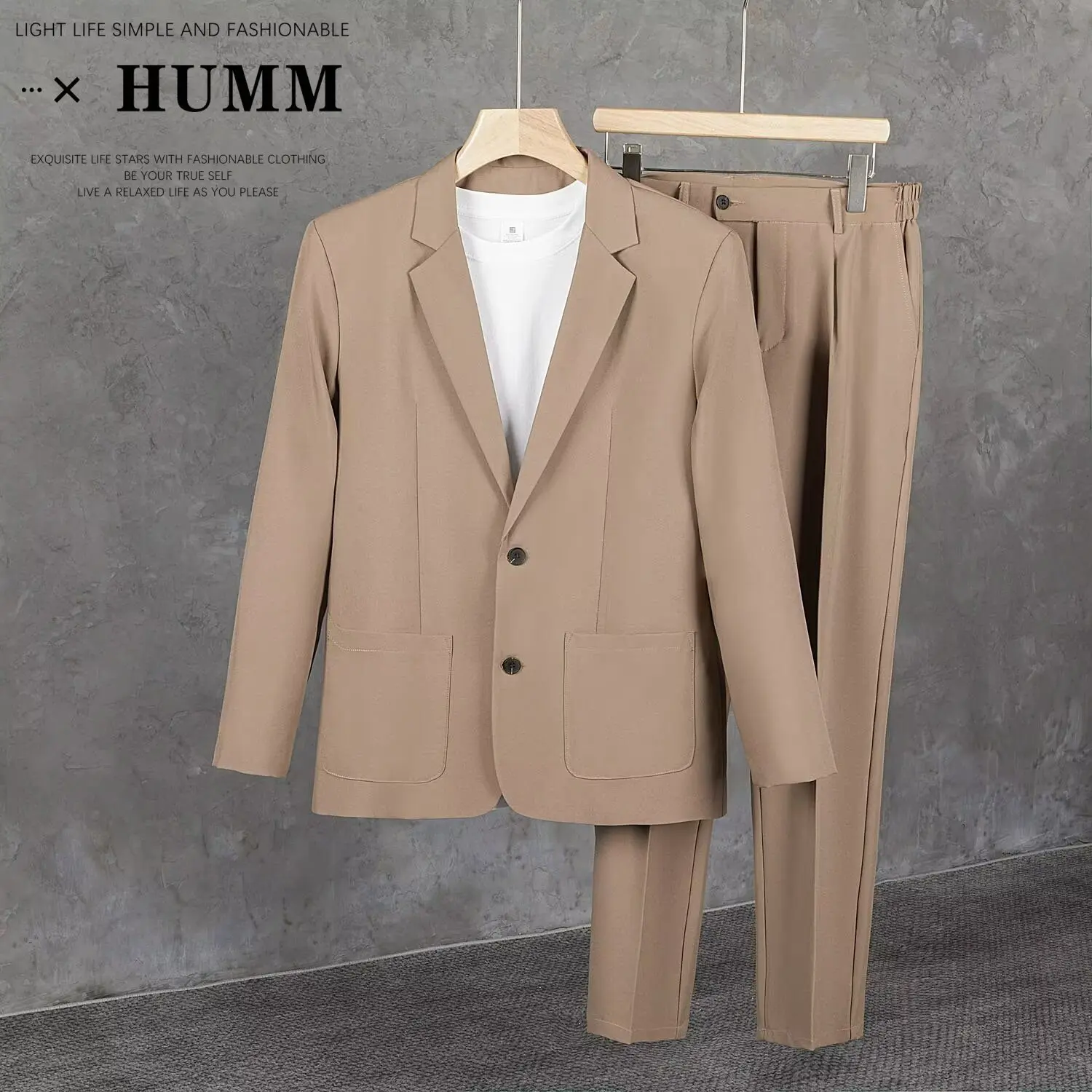 

XW464New Men's Suit Set Korean Style Light Mature Style Trendy Casual Business All-match Best Man Suit Dress Suit Jacket