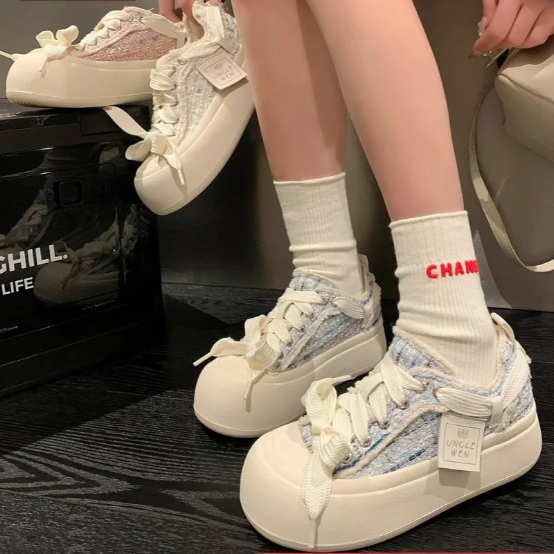 

New Thick Sole Versatile Little White Shoes Casual Breathable Skateboarding Shoes