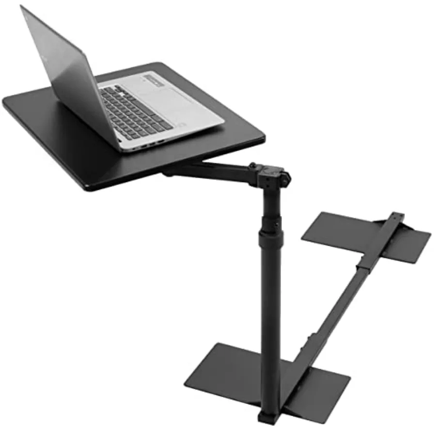 20 inch Over Couch Swivel Table Laptop Desk for Remote Work Portable Recliner Workstation with Height Adjustable Swing Arm Blac