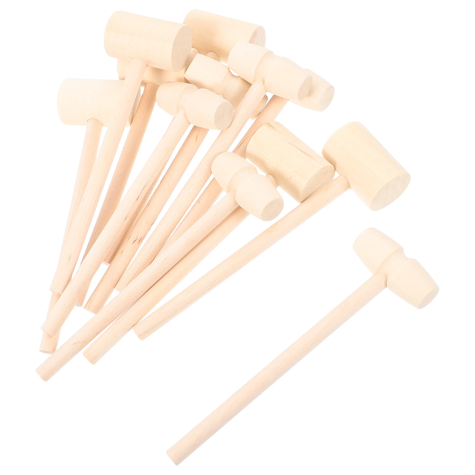 

12 Pcs Wood Hammers Small Mallets Kids Toy Round Smooth Traditional Safe Cake Wooden Cake Mallets Tools