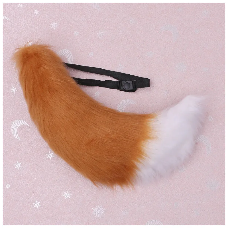 Ceinture réglable queue de renard fourrure de chat fourrure 70cm Anime queue de renard accessoire de Cosplay fête de carnaval accessoires d'anime de noël Costume d'halloween