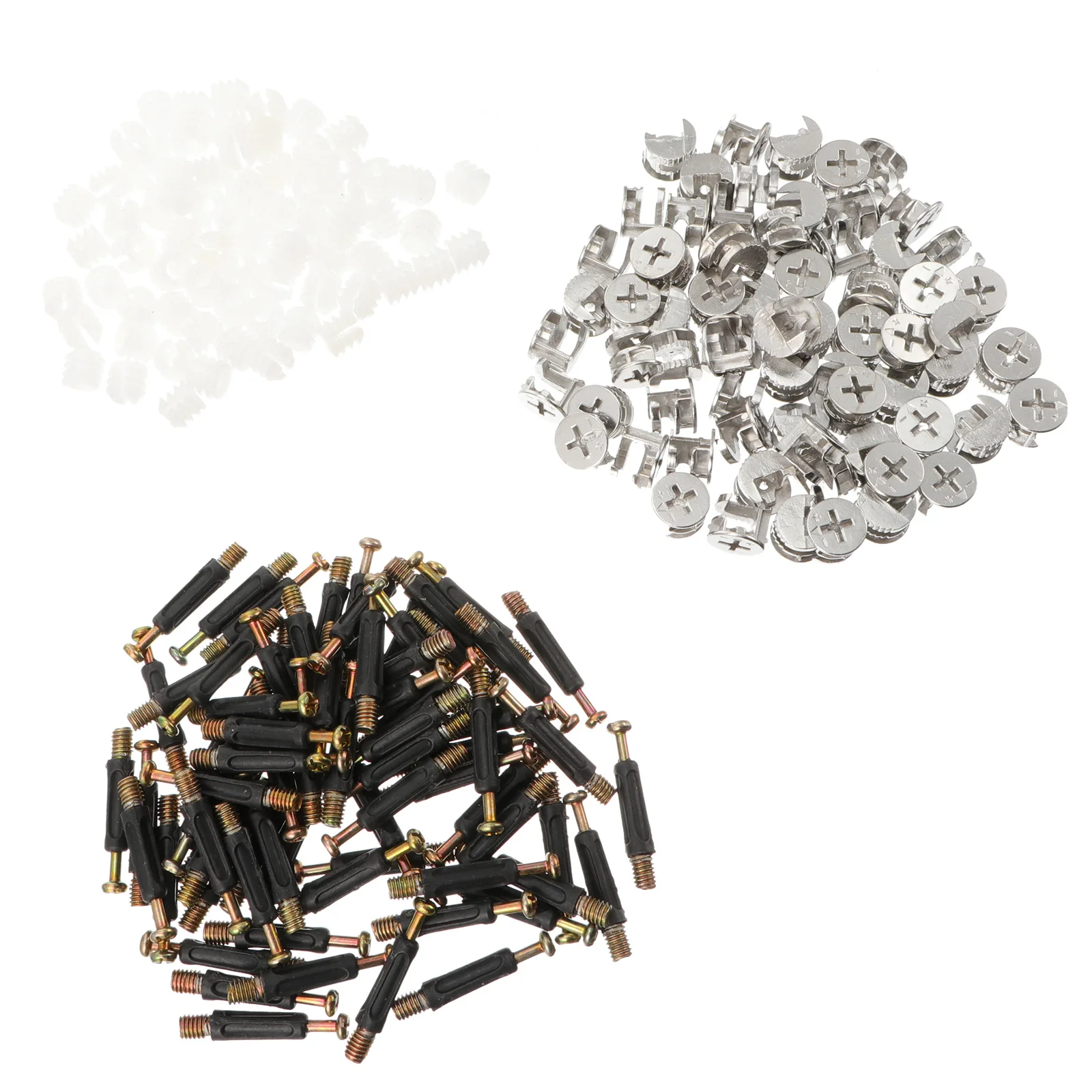 

75Pcs Cabinet Connectors Zinc Alloy Cam Lock Fittings Furniture Side Connecting Fasteners Pre-Inserted Nut Cam Lock Fittings