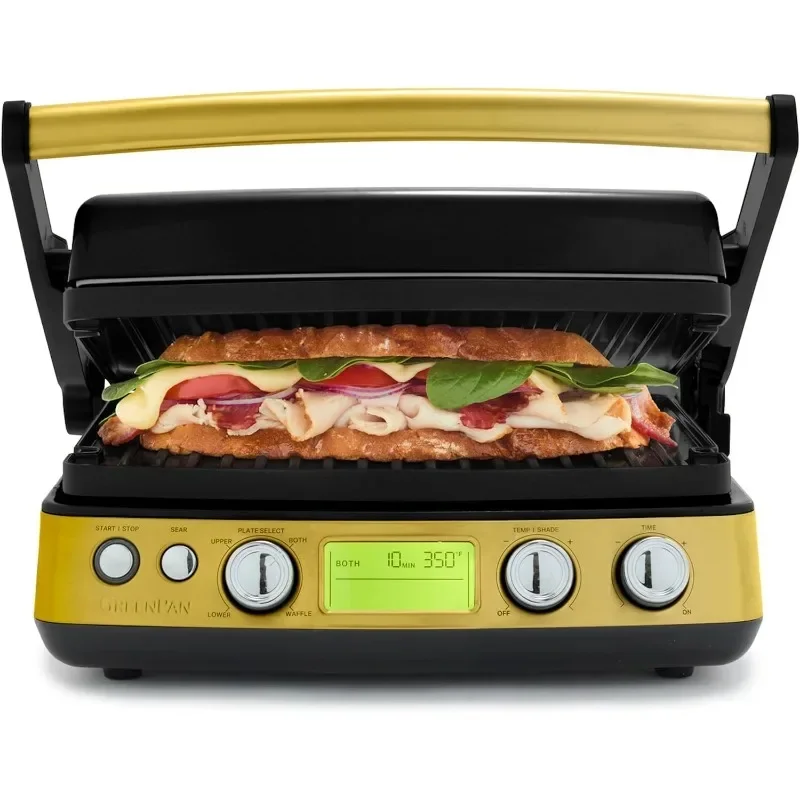 GreenPan Multi-function Contact Grill and Griddle Healthy Ceramic Non-stick Aluminum Grill and Waffle Pan