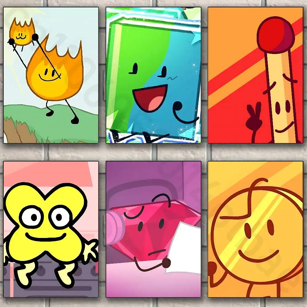 

B-Battle for Dream I-Island BFDI Classic Wall Art, Canvas Print Poster, Suitable for Home, Living Room, Room Decoration Painting