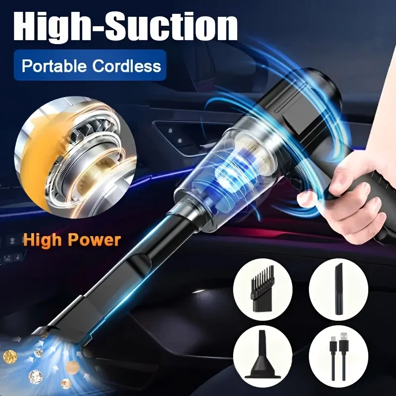 Car Vacuum Cleaner Strong Suction Cleaning Mini Machine Wireless Portable Handhled Blower Machine Air Duster for Home Appliances