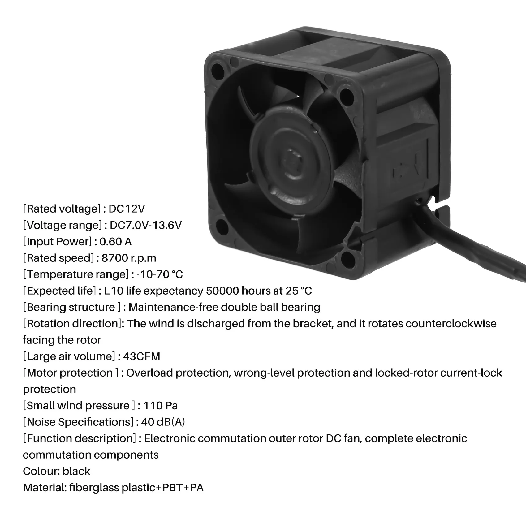 A97T1PCS FFB0412SHN 4028 4 センチメートル 12V 0.60A マイクロ暴力エアフローファン 40X40X28MM クーラーファン ANTMINER AWP8 PSU 冷却ファン