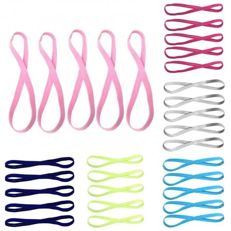 1/5pcs Solid Thick Non-Slip Elastic Sports Outdoor Headbands Hair Headbands Exercise Hair Bands Sweatbands for Women for Men