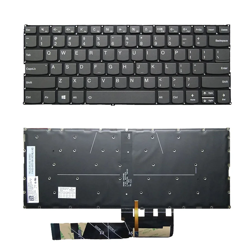 For Lenovo YOGA C340-14API C340-14IML FLEX6-14 730-15 C740-14 530S-14ARR 530S-14IKB Gray Arabic Backlit Keyboard