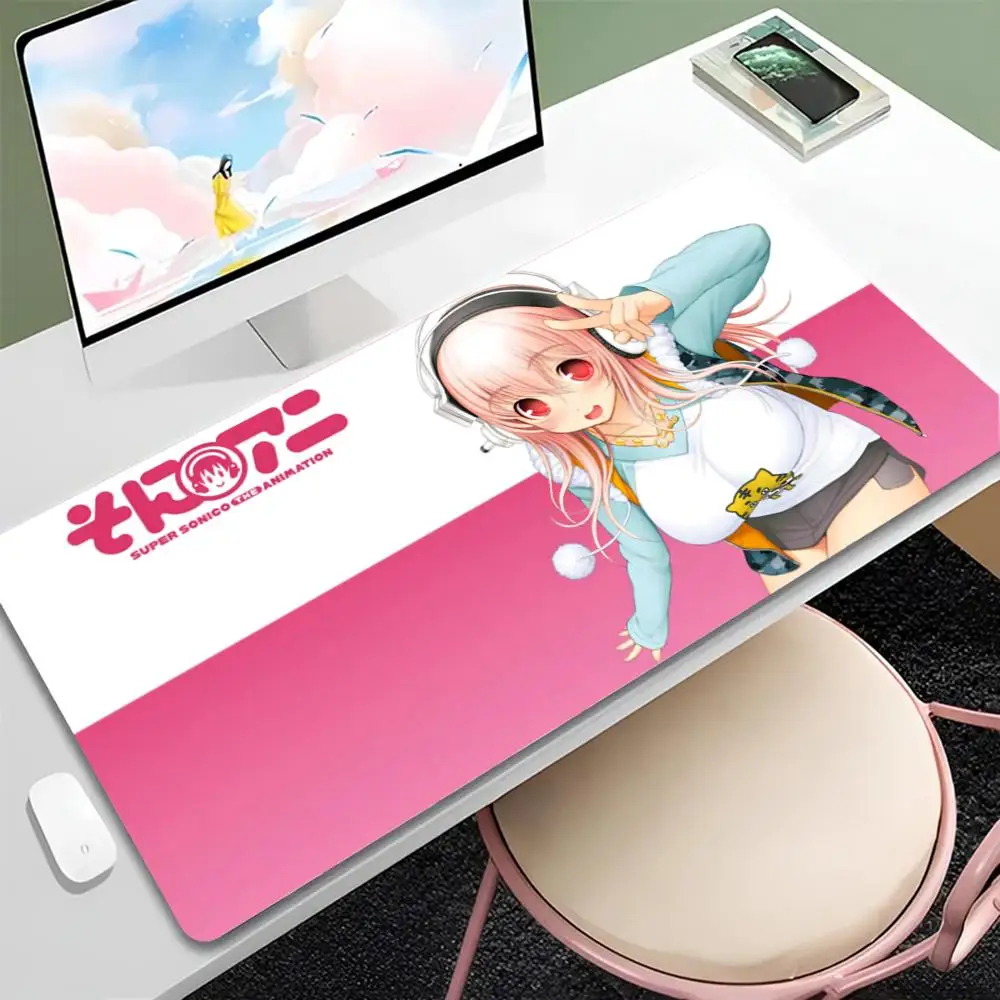 

Super Sonico Anime Girl Mouse Pad Mousepad Large Gaming Mouse Pad LockEdge Thickened Computer Keyboard Table Desk Mat