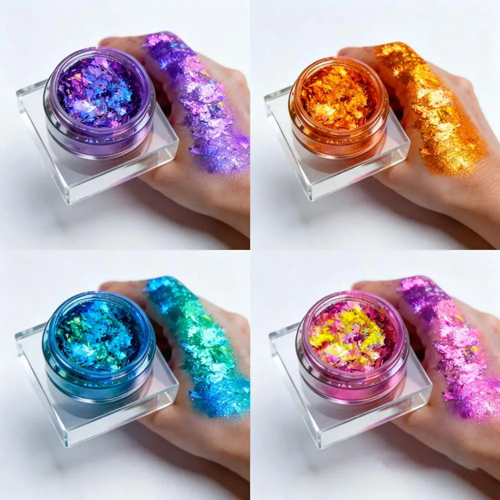 1/4Jar Holographic Aurora Opal Nail Powder Dreamy Shimmer Nail Glitter Super Shiny Cloud Brocade Diy Manicure Decorations Powder