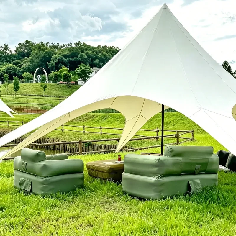 Portable Inflatable Sofa Single Seat Air Lounger for Outdoor Camping Beach Grass Leisure Travel Lightweight Foldable