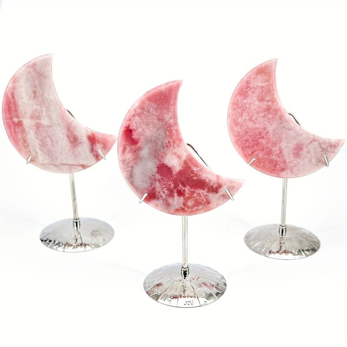 

1pc Pink Opal Moon Crystal Carving, Irregular Crystal Moon Carving, Desktop Ornament, Perfect Gift for Friends, Home Decor