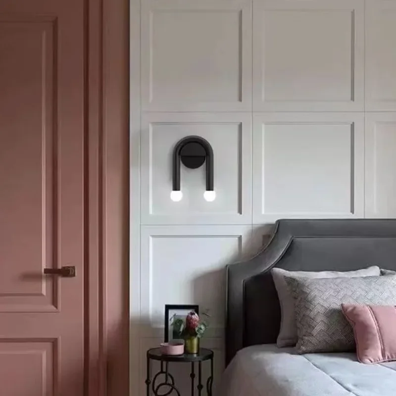 Modern Nordic Simple Fashion Creative Wall Lamp Living Room Bedroom Bedside Study Hotel Aisle Lamps