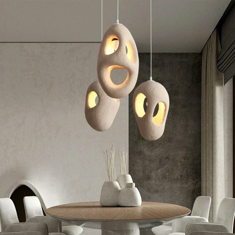 Modern Wabi Sabi LED Hanging Chandelier Light Dining Table Bar Bedroom Pendant Lamps Cloakroom Kitchen Pendant Lighting Fixtures