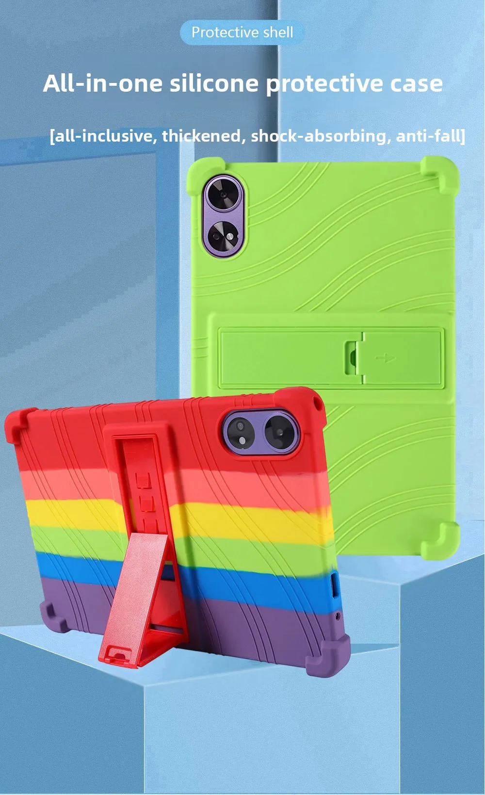 Kinderfreundliche, stoßfeste TPU-Hülle für DOOGEE Tab G6+ 11, vollständig abdeckender Stoßfänger mit Ständer, mehrere Farben – Detail 1