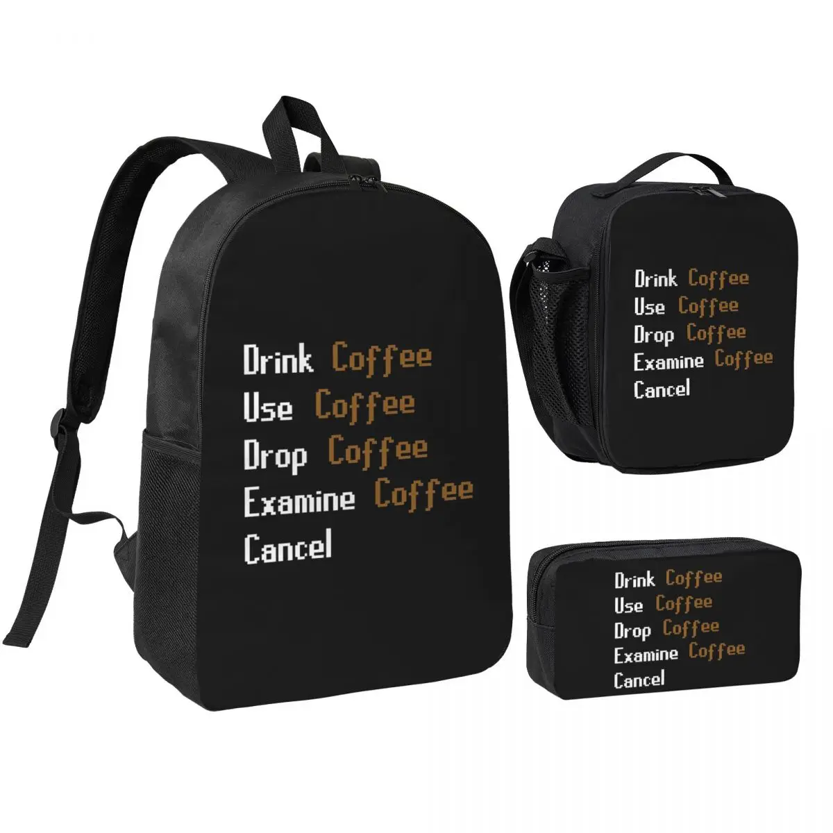 

Runescape Mug Backpack Student BookBag School Bag Shoulder Bags 3ps Insulated Lunch Bag Pencil Case