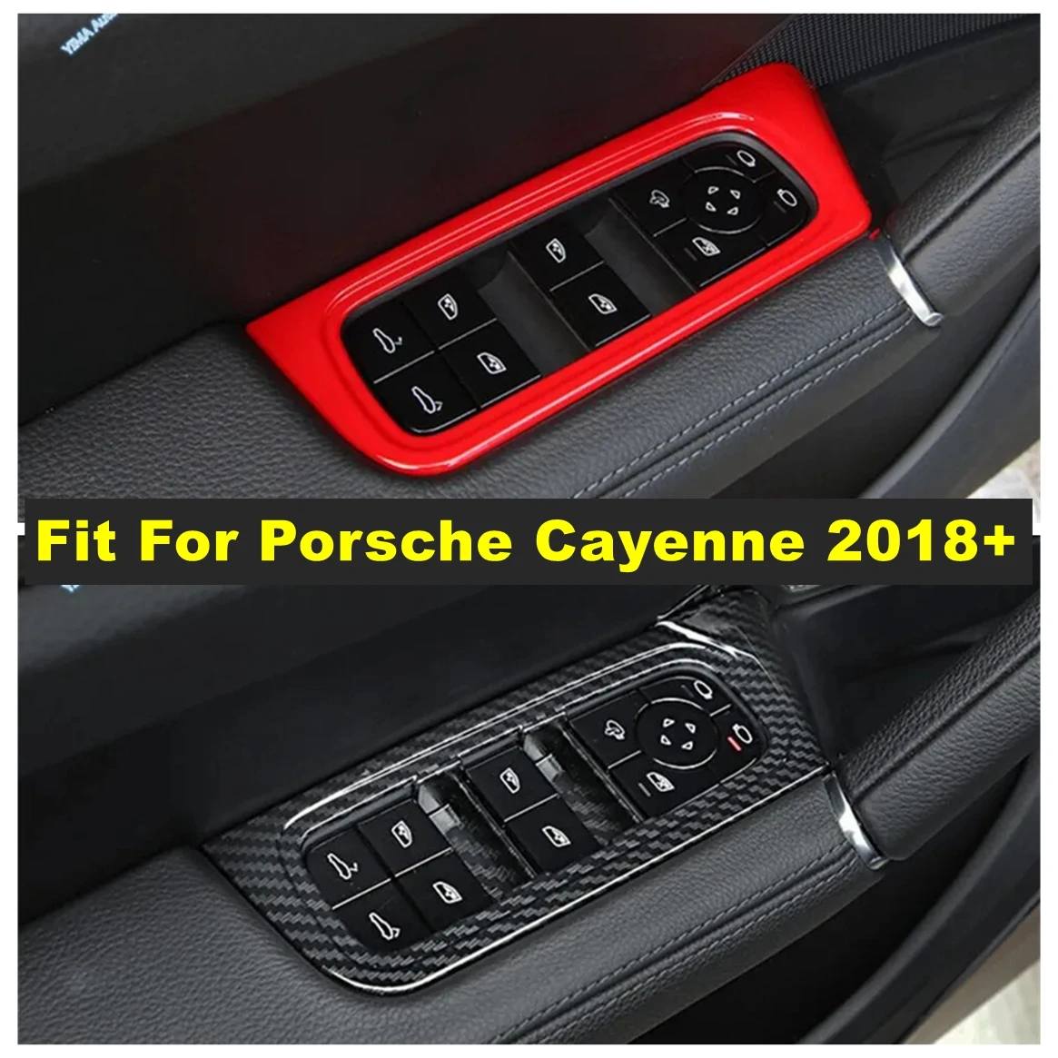 

Fit For Porsche Cayenne 2018 - 2023 Car Inner Door Handle Armrest Window Glass Lift Button Control Panel Decor Frame Accessories