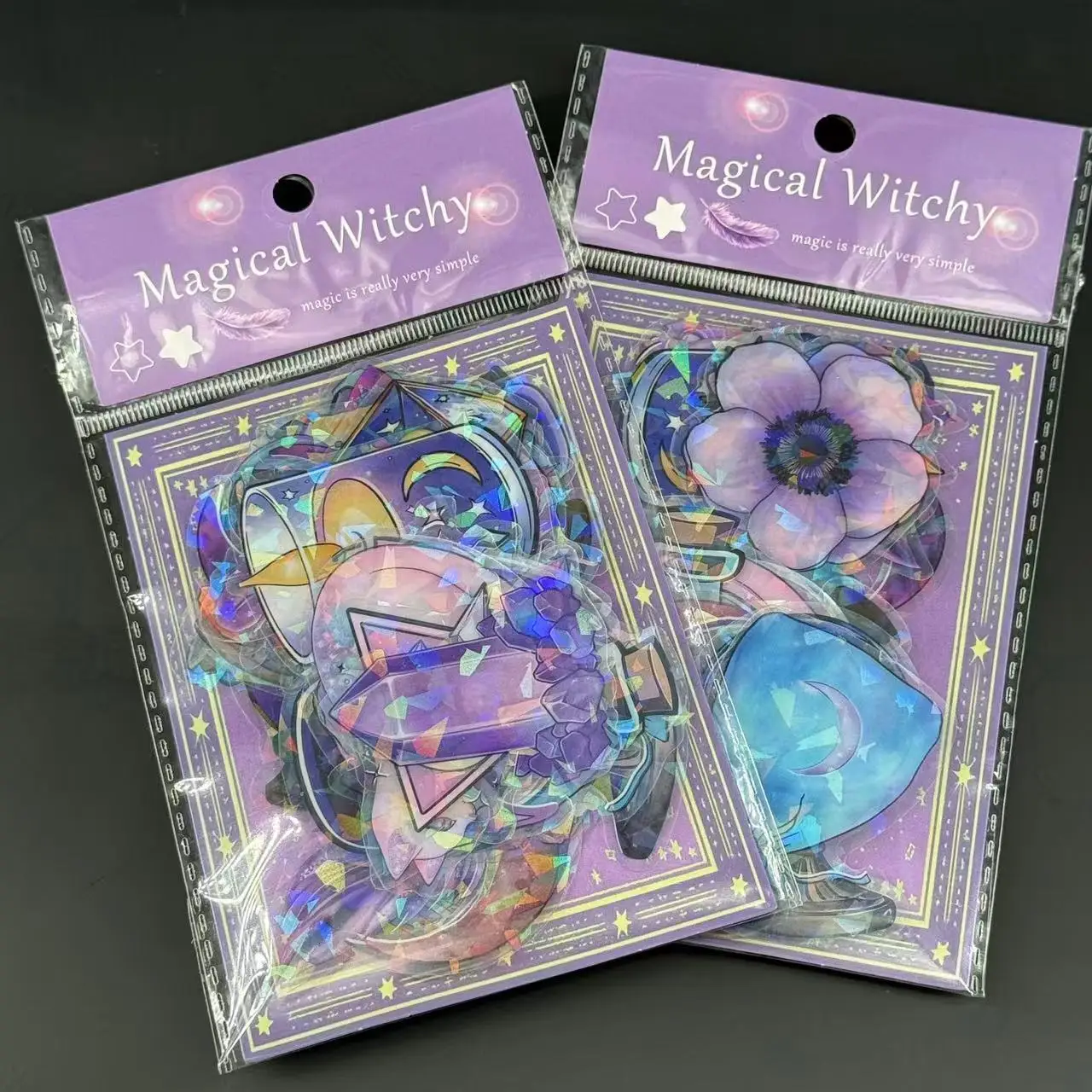 50 قطعة من ملصقات نمط الساحرة السحرية INS الكرتونية DIY بريق الشارات الديكور ملصق شفاف لعب الاطفال الكمبيوتر المحمول دراجة الغيتار #6