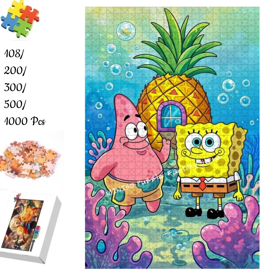 Legpuzzel Spongebob Squarepants Patrick Star Tangram Spel voor Kinderen Maat 108/200/300/500/1000 Stuks Houten Puzzel