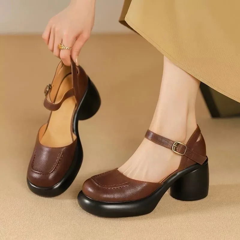Fashion White Platform Pumps for Women Super High Heels Buckle Strap Mary Jane Shoes Woman Goth Thick Heeled Party Shoes Ladies image 2