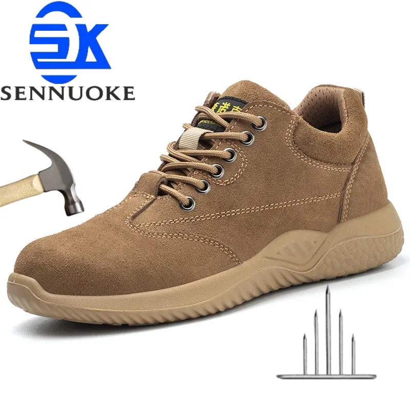 Safety Shoes Men for Work Lightweight Sport Sneakers Steel Toes  Safety Tennis Protection for the Feet Original