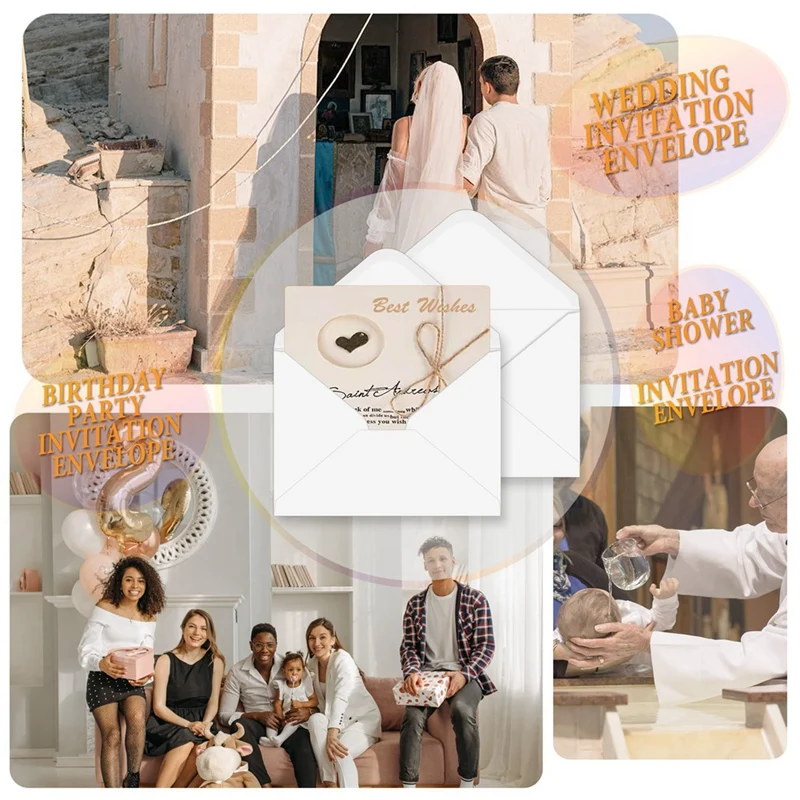 Buste B6 da 100 pezzi buste bianche busta portaoggetti per biglietti per invito, matrimonio, annunci, busta vuota per Baby Shower