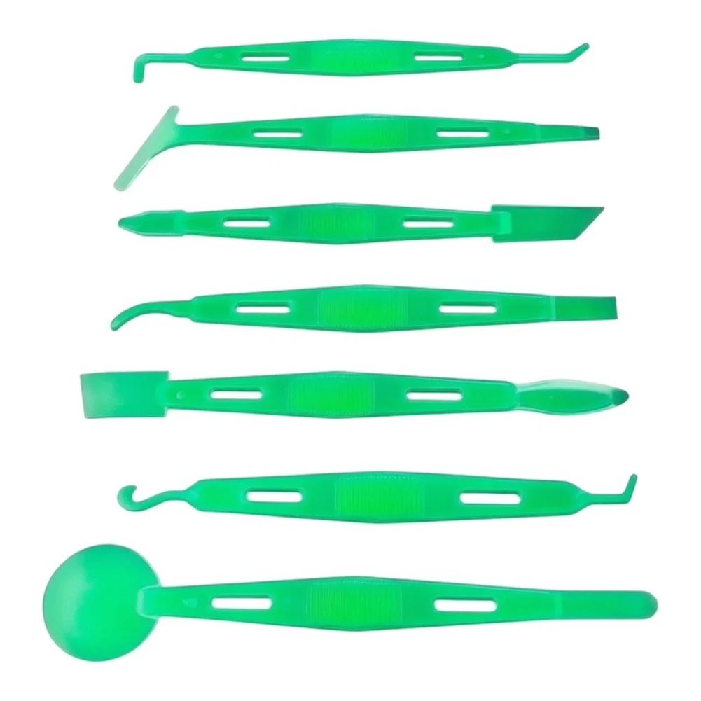 7pcs Green Car Window Tint Squeegee Kit With Felt Edge For Vinyl Film Decal Sticker Installation And Bubble Removal Tool Set