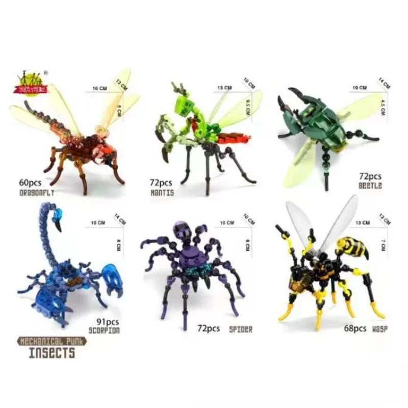 Action Figure Puzzle Assembly Building Blocks Scorpion Spider Children's Building Block Toys Handmade Birthday Gifts