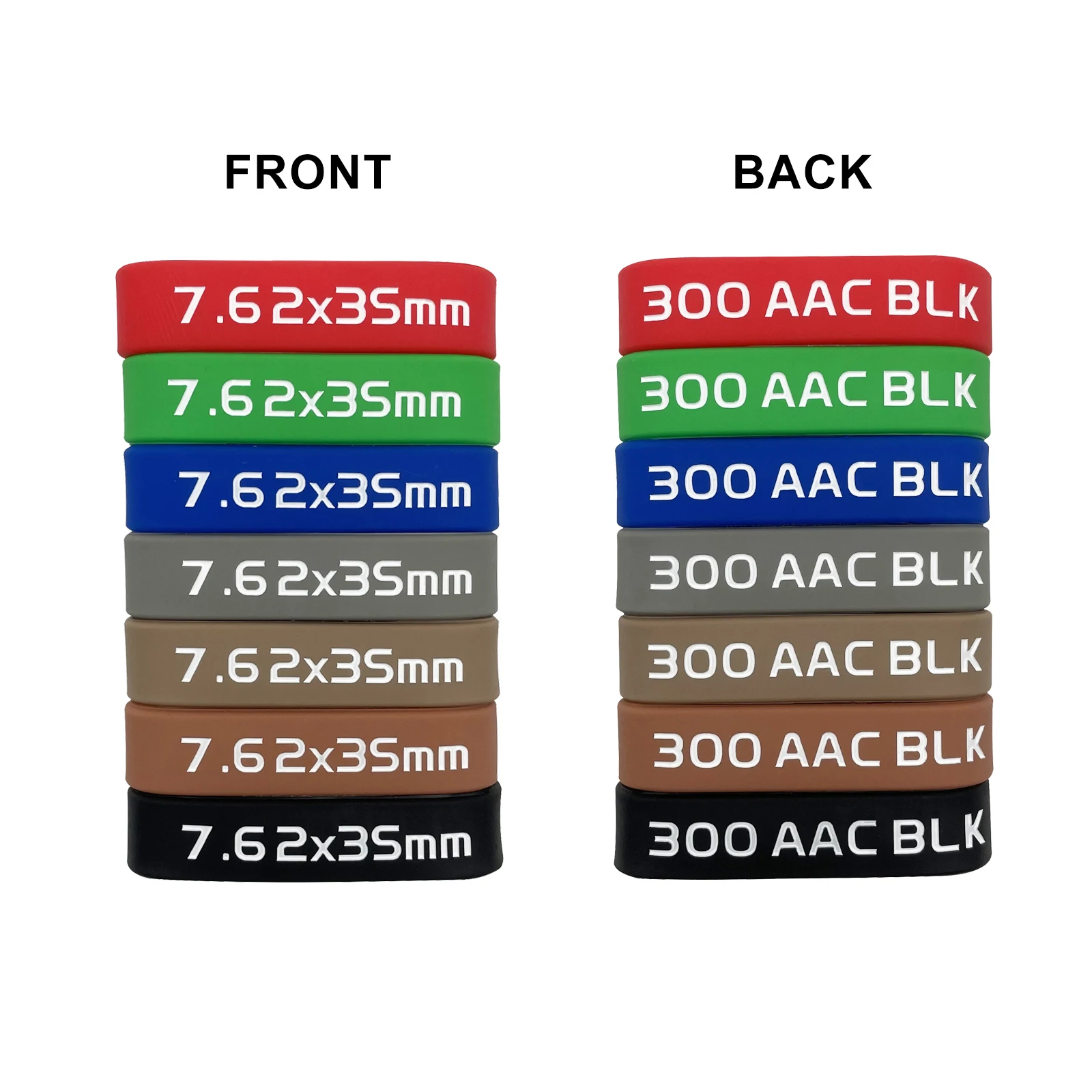 6 Pack Magazine Marking Bands 5.56 Nato 7.62x35mm 300 ACC Blackout Magazine Caliber Identification