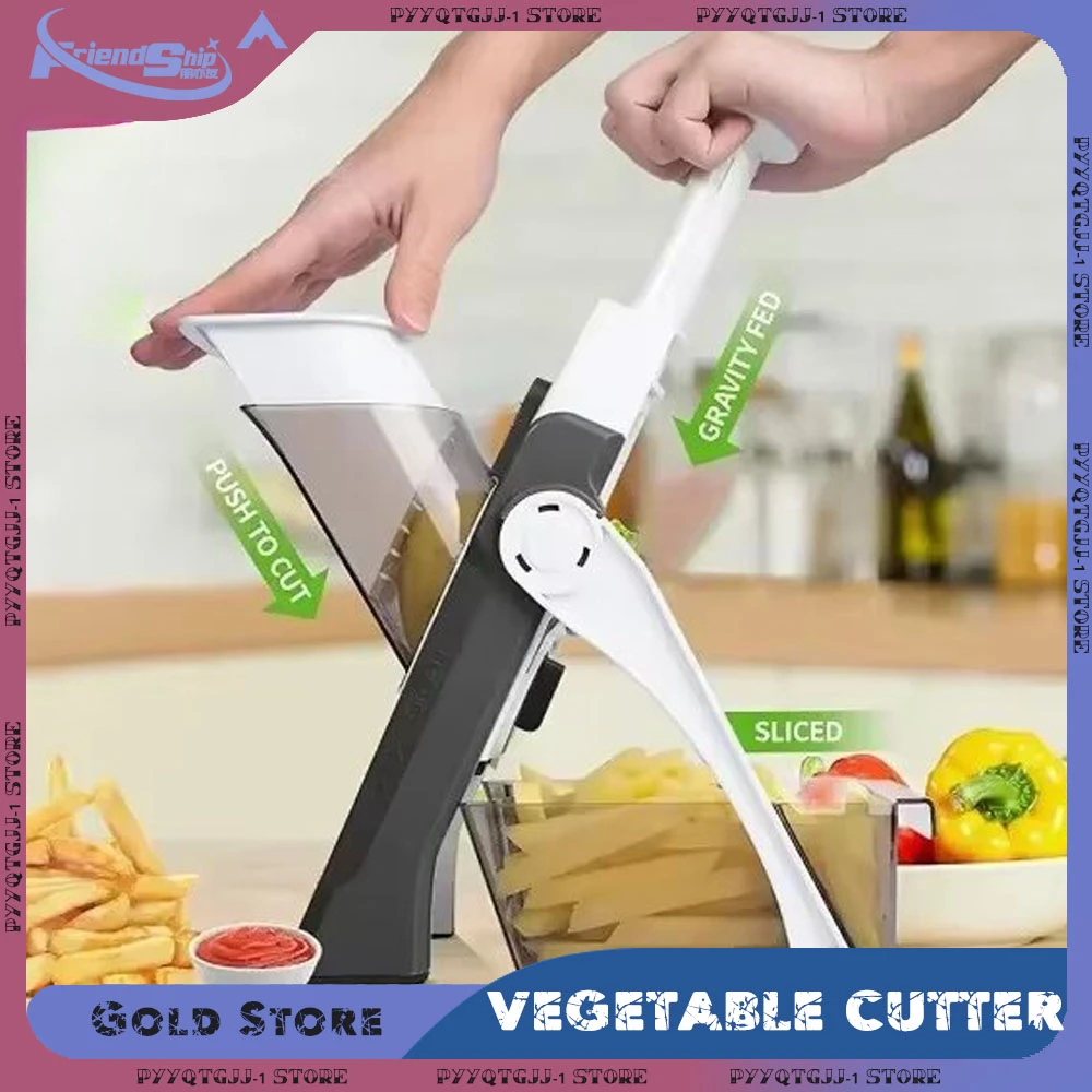 Vegetable Cutter Manual Food Chopper Potato Cleaner Slicer Kitchen Household Lemon Adjustable Hand Tool Peeler Kitchen Items