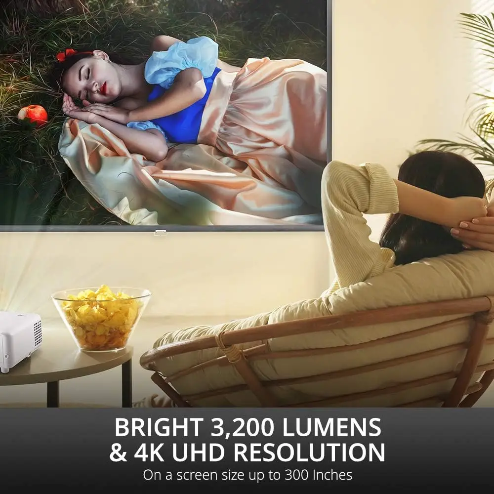 Lumens 240Hz 4.2ms Home Theater Projector with HDR, Auto Keystone, Dual , Sports and Netflix Streaming