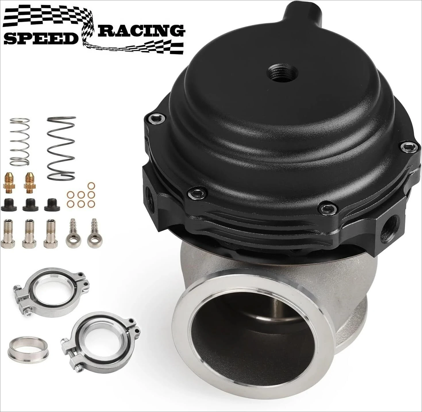 Turbo externe de soupape de décharge de 44MM avec ressort à bride TIAL V-Band MV-R 14PSI noir