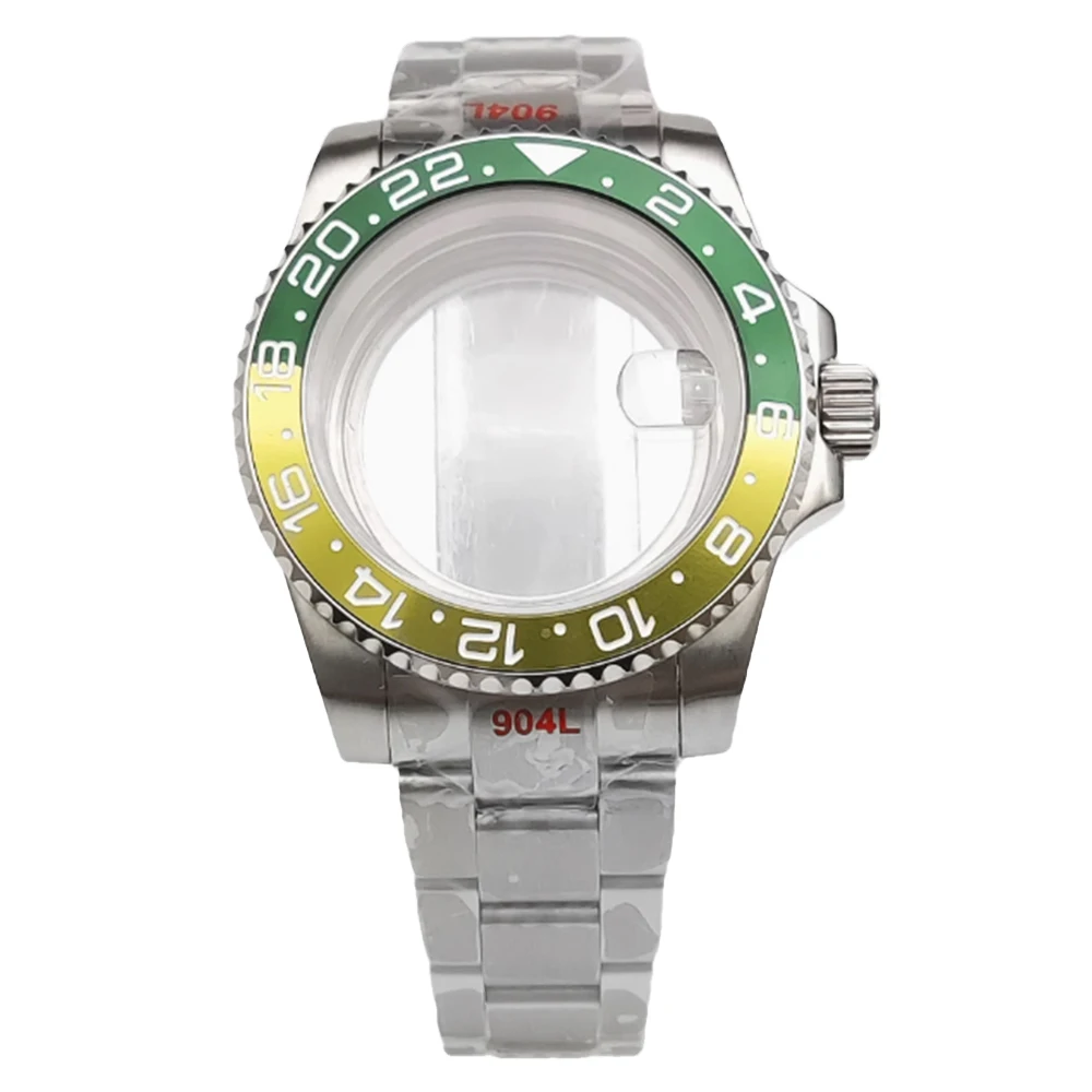 Orologio da uomo di alta qualità 40mm NH35 Log Orologio da uomo in acciaio nero Cassa in acciaio inossidabile per movimento nh35 8215 Quadrante da 28,5 mm Giorno Jst