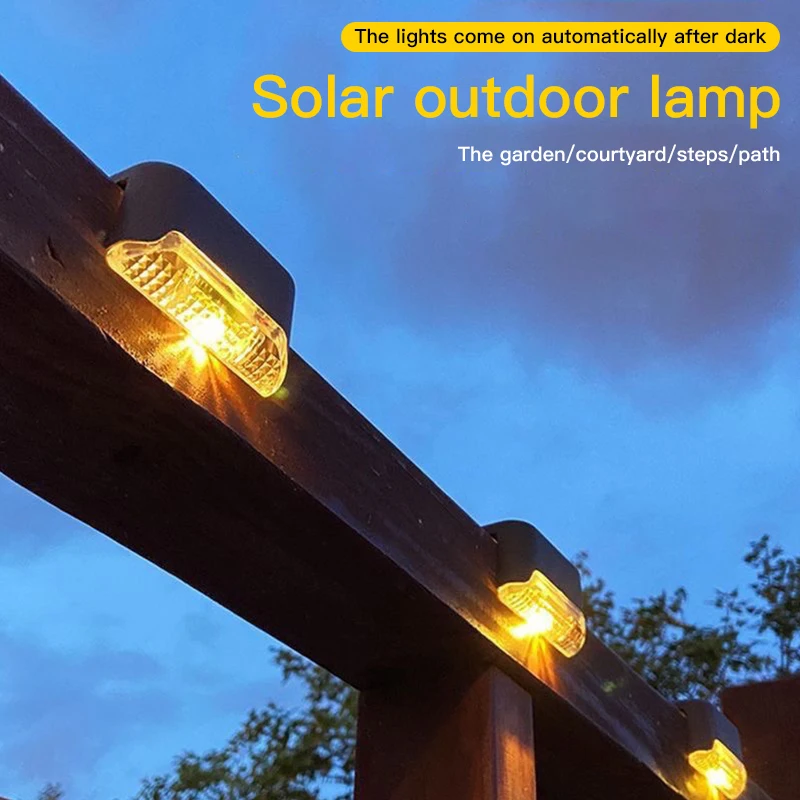 Solar Step Light Decorative Wall Lights Outdoor Corner Light Waterproof Step Light Balcony Wall Lights Garden Decorative Light