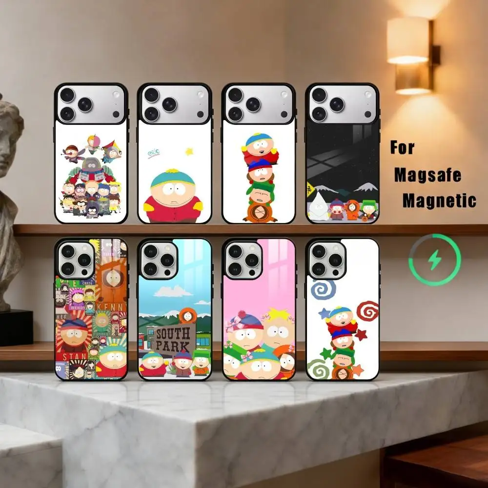 

C-Cartoon S-South-H P-Park-S Phone Case For iPhone17,16,15,14,13,12,11 Plus,Pro Max Magnetic For Magsafe Wireless Charging