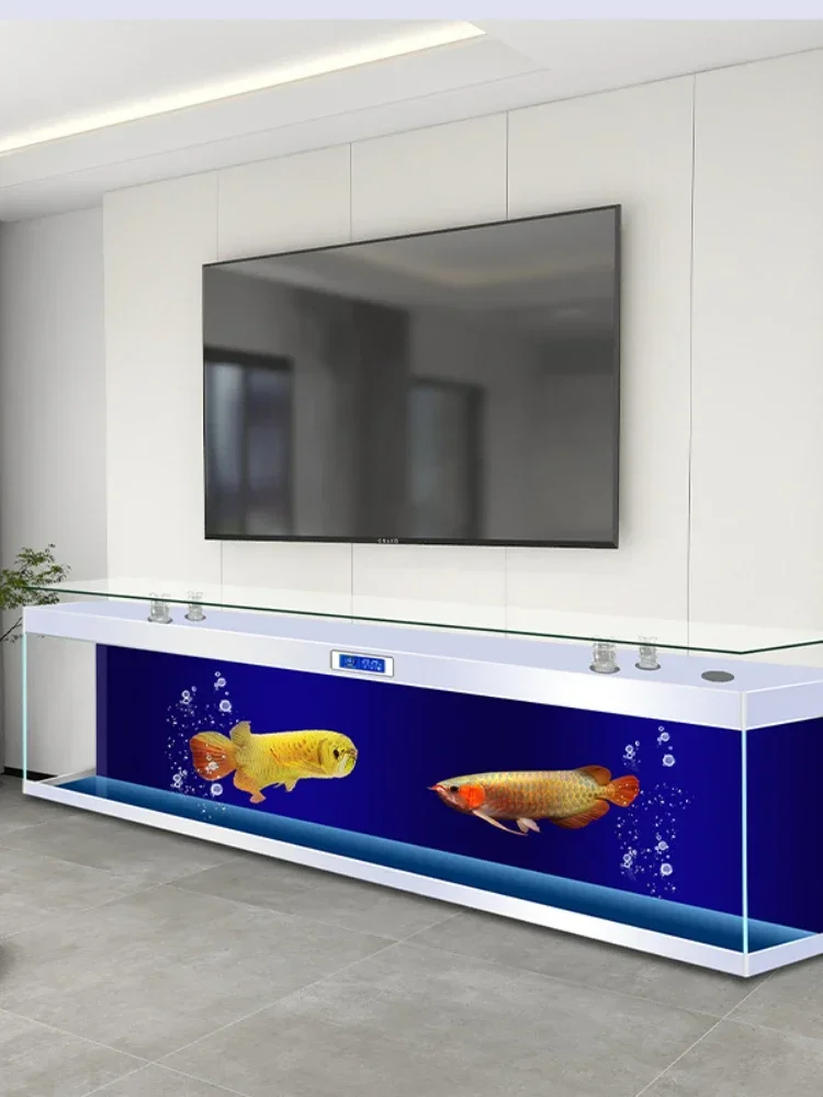 Super White TV Cabinet Fish Tank Aquarium Dual-Use Automatic Circulation Change Water