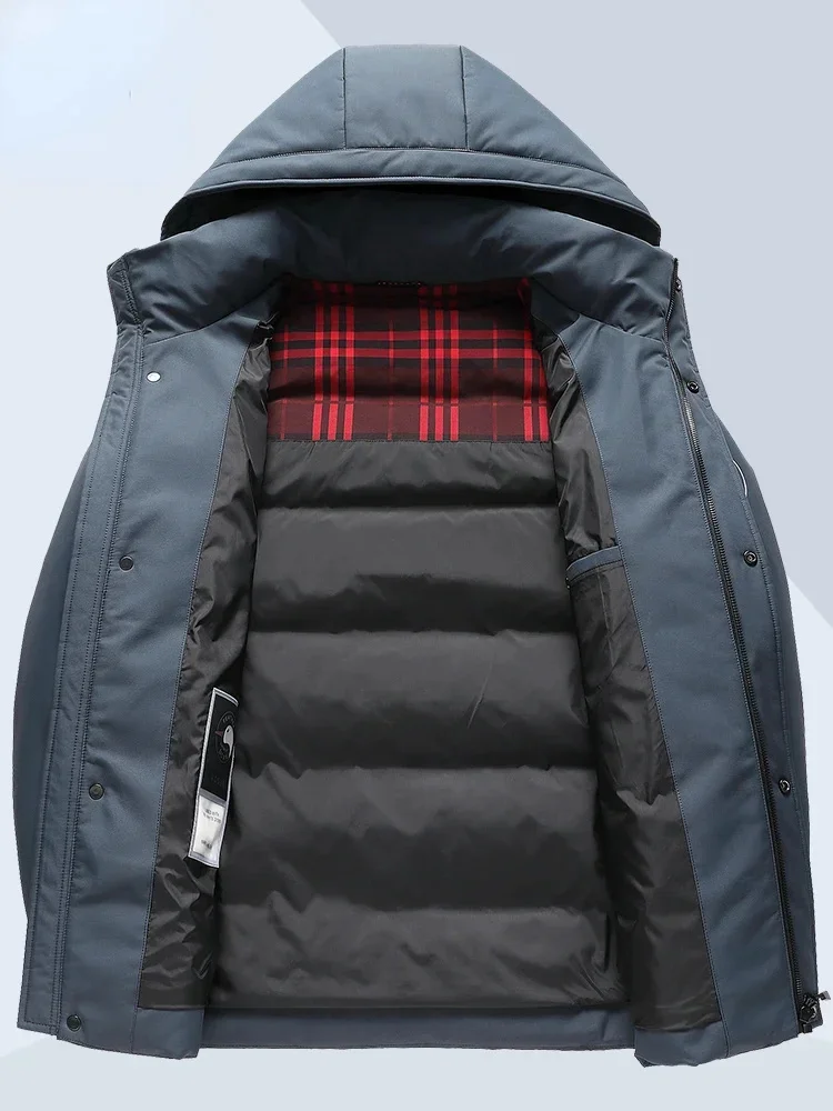 Goose Down Jacket Men Winter Puffer Coats Casual Short Hooded Luxury Brand High Quality Man Clothes 2025 New Korean